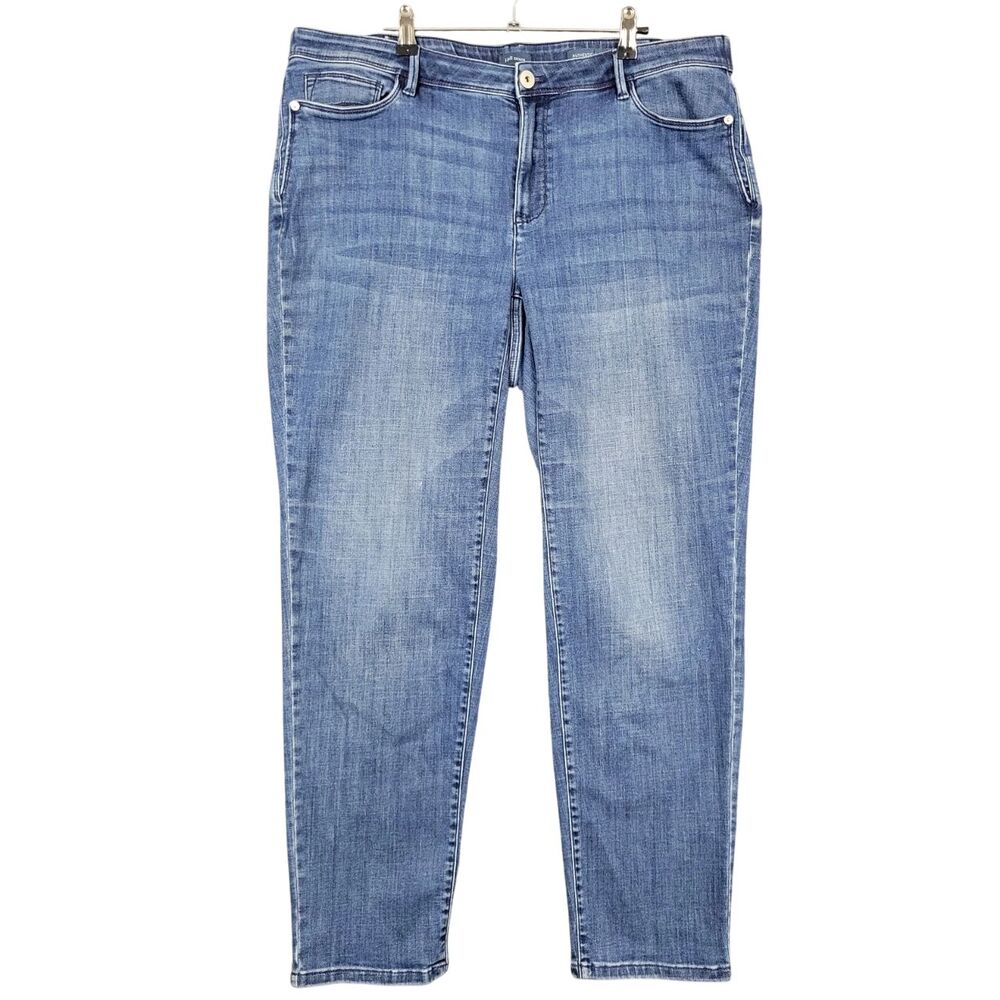 J JILL Denim Blue Authentic Fit Slim Ankle Jeans Mid Rise Basic SIZE 18T 18 TALL